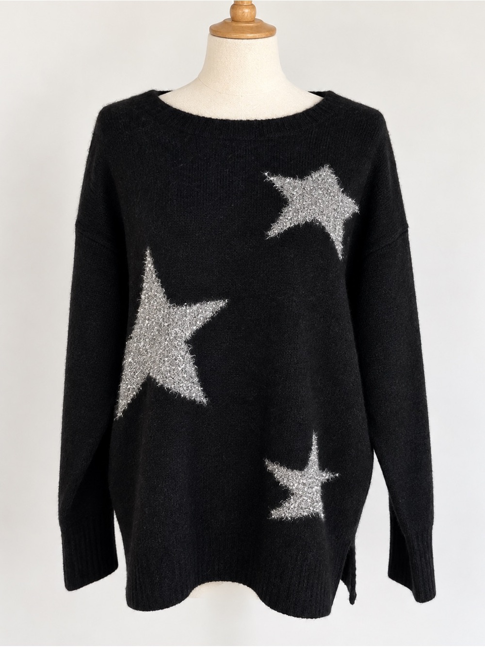 Anthropologie Lilka Starland Fuzzy Star Pullover Sweater XL